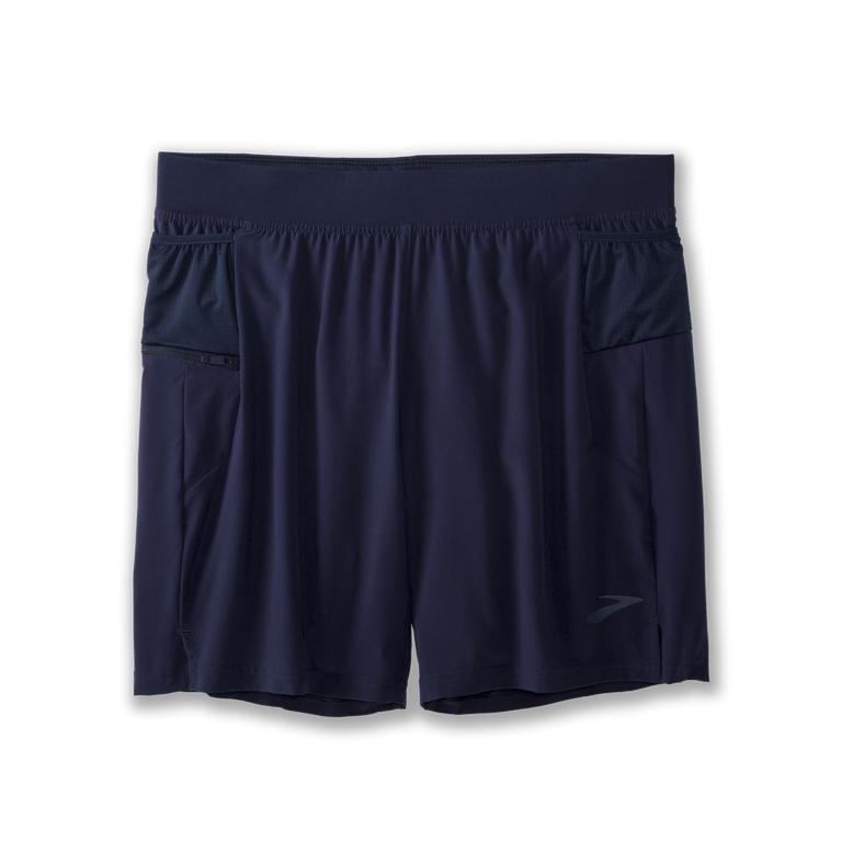 Brooks SHERPA 7 2-IN-1 Running Shorts Mens Sale - Navy (VFG076231)